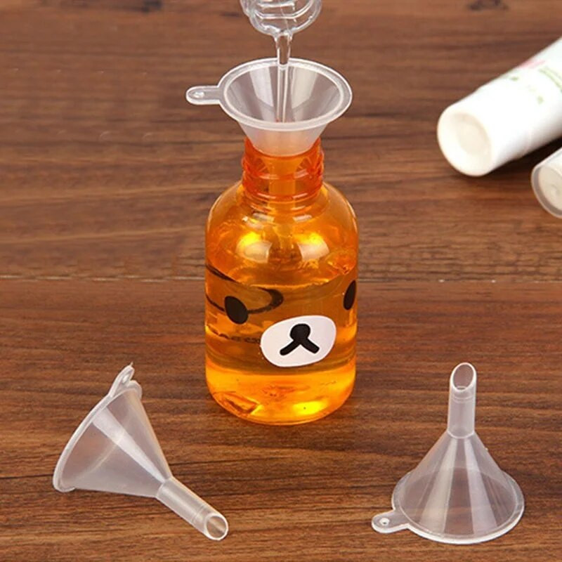 5/20 vnt Mini piltuvėlis skaidrūs plastikiniai mažos burnos skysto aliejaus piltuvėliai, skirti kvepalų difuzoriaus buteliuko losjono piltuvams laboratorijos įrankiai