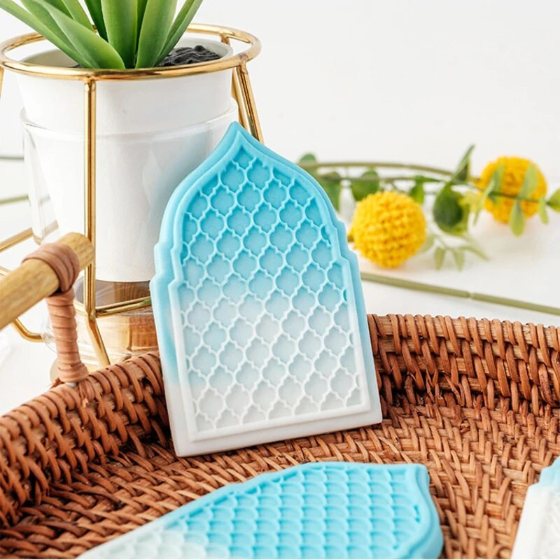 Eid Mubarako sausainių pjaustyklės, formelės „pasidaryk pats“ Ramadano sausainiai Spaudos antspaudas Reljefinis sausainių pjaustyklė Fondant tortų dekoravimo priedai