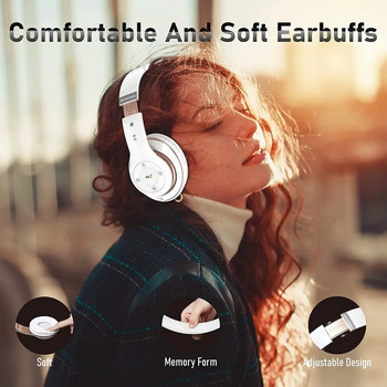 Безжични слушалки HiFi Stereo Over Ear Bluetooth слушалка с микрофон Поддържа TF карта Шумопотискаща слушалка за мобилен телефон PC