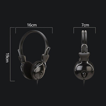 Ακουστικά 3,5 χιλιοστών ενσύρματα HD ήχου πάνω από το αυτί Ακουστικά μπάσα HiFi μουσική στερεοφωνικό μικρόφωνο ακουστικά Ρυθμιζόμενα ακουστικά για τηλέφωνο MP3 υπολογιστή