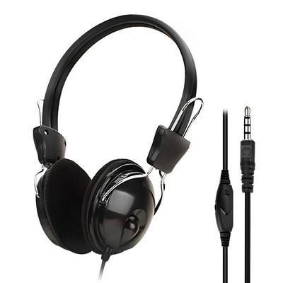 3,5 мм кабелни HD звукови слушалки Слушалки за уши Бас HiFi музика Стерео микрофон Слушалки Регулируеми слушалки за компютър MP3 телефон