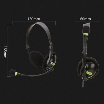 Ενσύρματα ακουστικά 3,5 mm Ακουστικά AUX Αναδιπλούμενα Ακουστικά USB με κεφαλόδεσμο με μικρόφωνο Ακουστικό μείωσης θορύβου ελέγχου έντασης ήχου