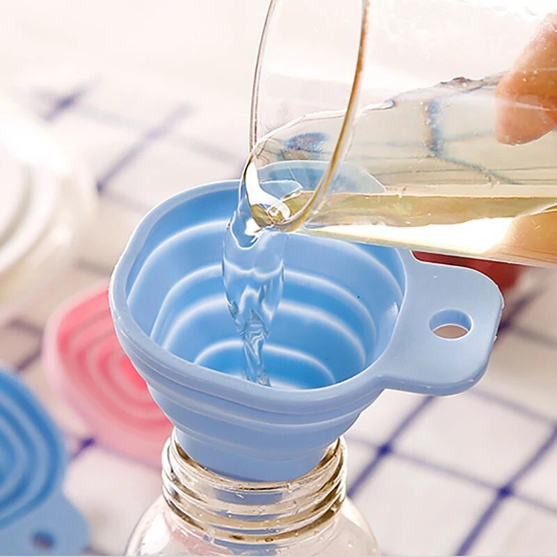 Silikoninis piltuvas, sulankstomas teleskopinis ilgo kaklo piltuvas, maisto kokybės mini piltuvas, nešiojamasis buitinio skysčio papildymas virtuvės įrankis