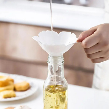 Νέα 2 τεμάχια/Σετ Σχήμα λουλουδιών Υγρές χοάνες Cherry Blossom Style Funnels Home Olive Oil Condiments Dispenser Liquid Powder Dispenser Κουζίνα