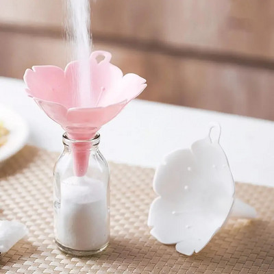 Νέα 2 τεμάχια/Σετ Σχήμα λουλουδιών Υγρές χοάνες Cherry Blossom Style Funnels Home Olive Oil Condiments Dispenser Liquid Powder Dispenser Κουζίνα