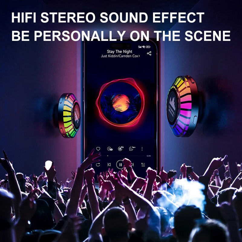 Kaulų laidumo Bluetooth garsiakalbio APP valdymo atmosferos šviesos paėmimo ritmo lempa RGB HIFI stereofoninio garso dėžutės belaidis garsiakalbis