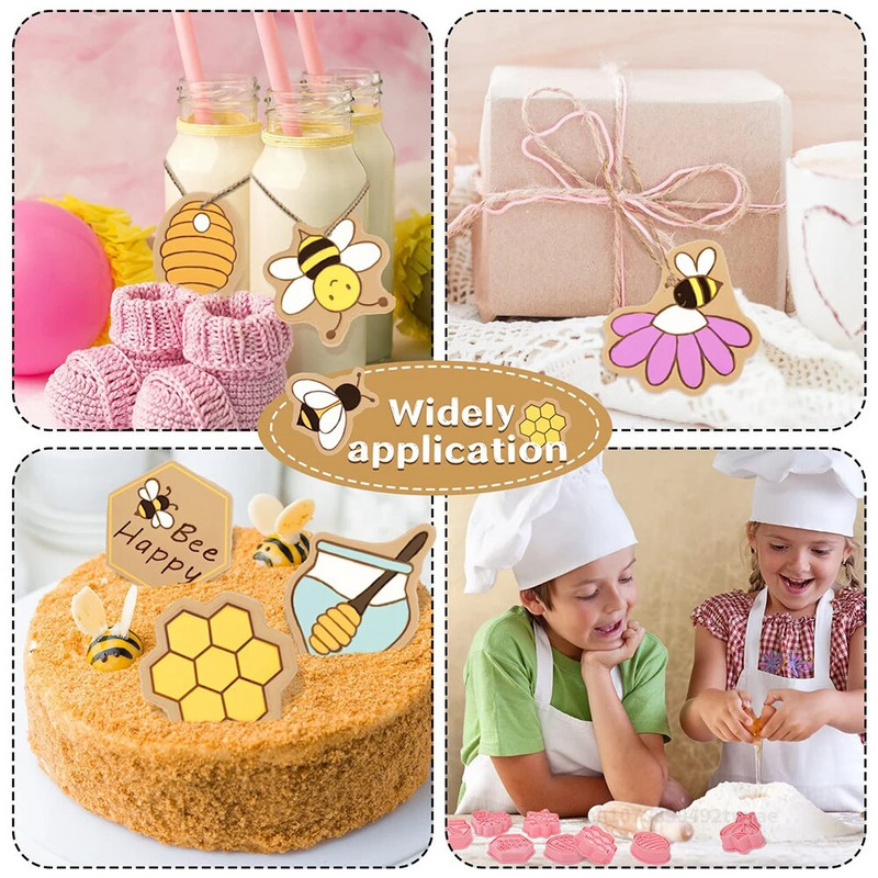 8 vnt. vabzdžių sausainių pjaustytuvų rinkinys 3D drugelio bičių formos sausainių pjaustyklė Animacinių filmų sausainių antspaudai, įspausti „pasidaryk pats“ kepimo sausainių reikmenys