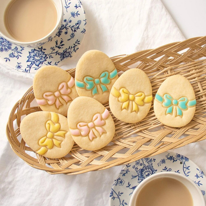 Velykų zuikio kiaušinių sausainių pjaustyklė Reljefinė forma Triušis Viščiukas Fondant Sausainių pjaustyklė Linksmų Velykų vakarėlio „Pasidaryk pats“ dekoravimo kepimo įrankiai