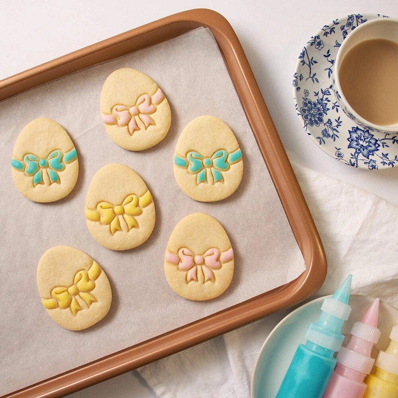 Velykų zuikio kiaušinių sausainių pjaustyklė Reljefinė forma Triušis Viščiukas Fondant Sausainių pjaustyklė Linksmų Velykų vakarėlio „Pasidaryk pats“ dekoravimo kepimo įrankiai