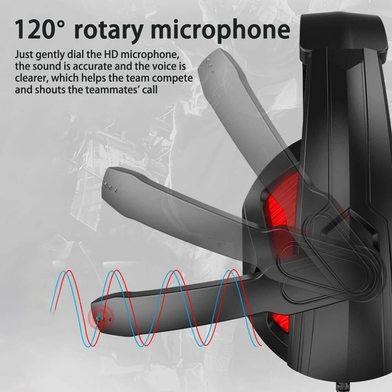 Slušalice za igrice 3,5 mm žičane gaming bas stereo slušalice preko glave s HD mikrofonom za PC prijenosno računalo PS4 Xbox