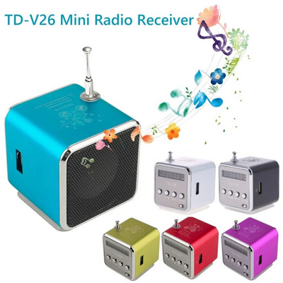 TD-V26 Mini digitalni FM radio zvučnik Prijenosni FM radio prijemnik s LED zaslonom Pametna reprodukcija Micro SD/TF kartica Dvokanalni