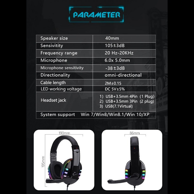 Stereo žaidimų ausinės, skirtos Xbox PS5 PS4 PC 3,5 mm laidinės žaidimų ausinės su mikrofonu, garsumo valdymo žaidimų ausinės