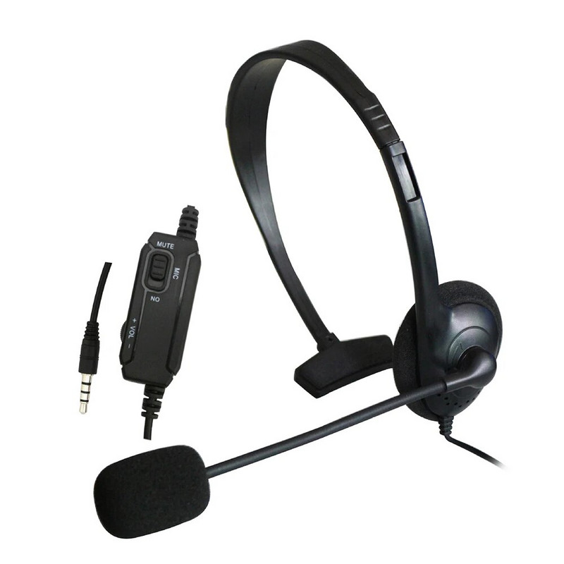 Ακουστικά παιχνιδιών Ρυθμιζόμενο πανκατευθυντικό μικρόφωνο 3,5 mm βύσμα μείωσης θορύβου γραφείου Σχολικό ενσύρματο ακουστικό με έλεγχο έντασης