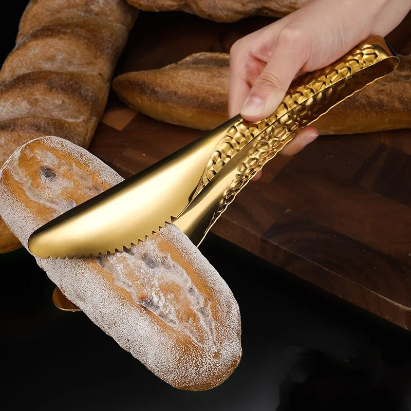 Zelta nerūsējošā tērauda pārtikas saspraudes zupas karote caurduris gatavošanas karote ar glabāšanas statīvu virtuves piederumi, skimmeri cepšanas lāpstiņa