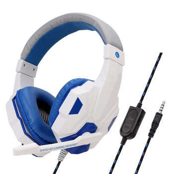 Ακουστικά 3,5 χιλιοστών PC Gaming Bass Stereo Ενσύρματα ακουστικά Gamer για PS4 Switch Xbox One κράνος ακουστικών για φορητό υπολογιστή τηλεφώνου με μικρόφωνο