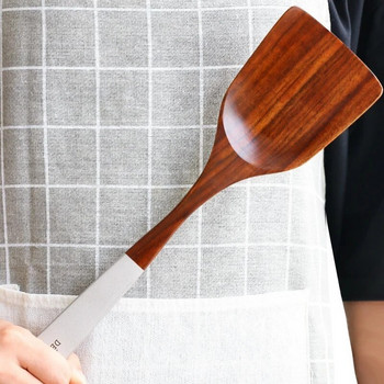 Επιτραπέζια σκεύη από φυσικό ξύλο τικ Ταϊλάνδης Κουτάλα Κουτάλα Turner Long Rice Colander Soup Skimmer Κουτάλια μαγειρικής Scoop Scoop Kitchen Tool