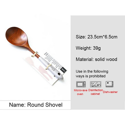 Teak din Thailanda Vesele de masă din lemn natural Linguriță Turner Orez Scurătoare lungă Supă Skimmer Linguri de gătit Scoop Set de unelte de bucătărie