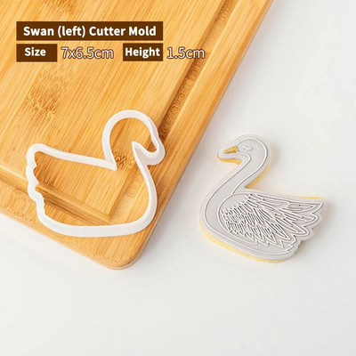 Μπαλέτο κορίτσι γενεθλίων Swan Cookie Plunger Cutters Φοντάν φόρμα κέικ μπισκότο Sugarcraft Εργαλεία διακόσμησης τούρτας Σφραγίδα μπισκότων