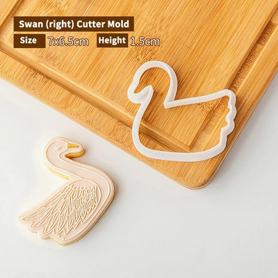 Μπαλέτο κορίτσι γενεθλίων Swan Cookie Plunger Cutters Φοντάν φόρμα κέικ μπισκότο Sugarcraft Εργαλεία διακόσμησης τούρτας Σφραγίδα μπισκότων