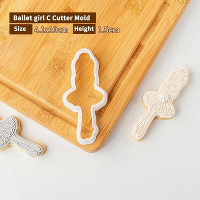 Μπαλέτο κορίτσι γενεθλίων Swan Cookie Plunger Cutters Φοντάν φόρμα κέικ μπισκότο Sugarcraft Εργαλεία διακόσμησης τούρτας Σφραγίδα μπισκότων