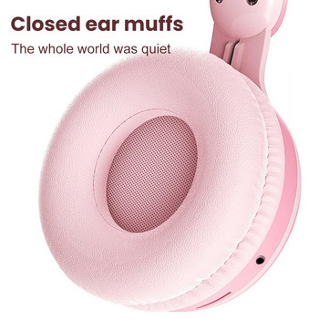 Нови безжични слушалки RGB слушалки със заешки уши с микрофон Сладки момичета Музика Bluetooth слушалки за детски геймърски слушалки