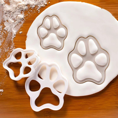 Formă pentru biscuiți cu labe de pisică, din plastic, cu desene animate