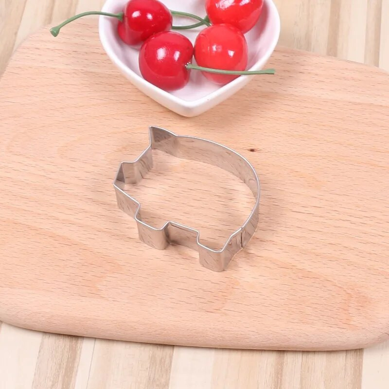 Nerūdijančio plieno pyragas Kūrybinis sausas pelėsis Animacinis filmas kiaulių pjaustymo forma Fondant pyragas polimeras molis Įrankiai Kepimas