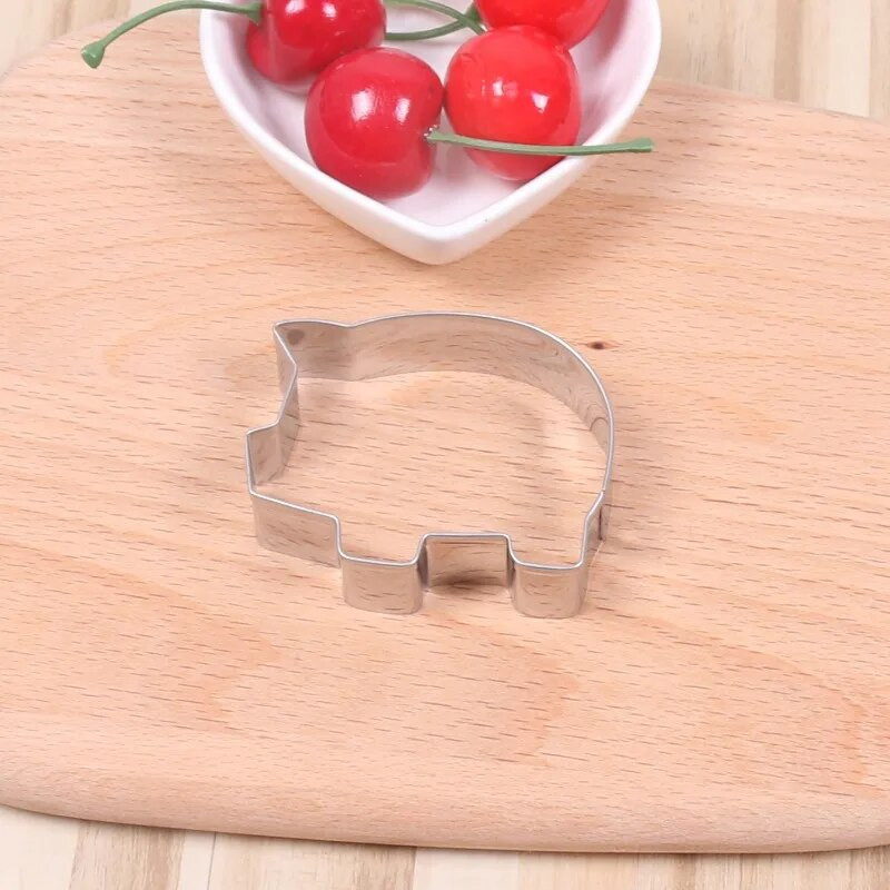 Nerūdijančio plieno pyragas Kūrybinis sausas pelėsis Animacinis filmas kiaulių pjaustymo forma Fondant pyragas polimeras molis Įrankiai Kepimas