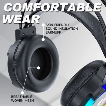 Gaming Headset 7.1 Stereo Surround Bass Headphones RGB Active Noise Reduction Earphones Ακουστικά παιχνιδιών με μικρόφωνο για υπολογιστή