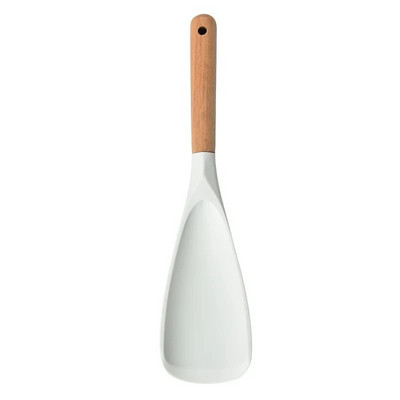 Silikoonist riisikühvliga lusikas pika puidust käepidemega kööginõud Kodumajapidamises kasutatavad mittenakkuvad suured küpsetuslabidaga köögiriistad