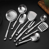 1 buc. Spatula de gatit din otel inoxidabil de bucatarie, lopata, strecuratoare, ustensile de bucatarie, set de vase, ustensile, orez, lingura de supa, accesorii pentru vase de gatit