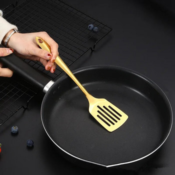 Σετ μαγειρικών σκευών κουζίνας από ανοξείδωτο ατσάλι Σετ τηγανιτικής σπάτουλας Κουτάλι με μακριά λαβή Gadget αξεσουάρ κουζίνας