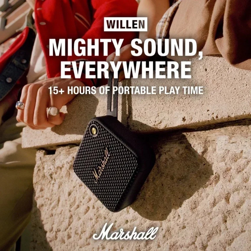 Marshall Willen originalus belaidis nešiojamasis Bluetooth garsiakalbis IP67 vandeniui atsparus sportinis garsiakalbis stereo žemųjų dažnių garso lauko garsiakalbiai