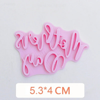 Nove engleske riječi blagoslova Sretan rođendan Valentinovo Majčin dan Hvala Kalup za kolačiće Pečat Preša Okvir Alati za pečenje