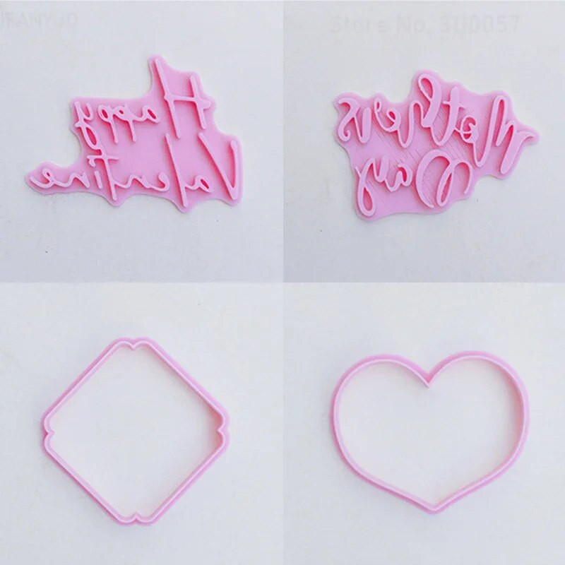 Nove engleske riječi blagoslova Sretan rođendan Valentinovo Majčin dan Hvala Kalup za kolačiće Pečat Preša Okvir Alati za pečenje