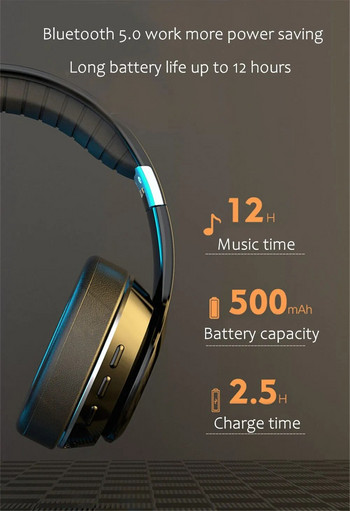 2023HOT Ασύρματο ακουστικό Bluetooth Over Eer Blue Tooth 5.0 Ακουστικά για PC στερεοφωνικά ακουστικά ακουστικά με υποστήριξη μικροφώνου TF-Card FM