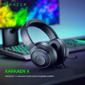 Razer KARKAEN X Essential káblové slúchadlá pre hráčov, PC 3,5 mm slúchadlá pre PS4, priestorový zvuk, HD mikrofón, herné slúchadlá cez uši, notebook, tablet
