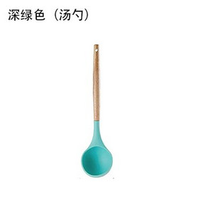 YOMDID Ustensile de gătit de bucătărie din silicon de calitate alimentară Instrumente practice de gătit Spatulă Linguriță cu mâner din lemn Ustensile de bucătărie