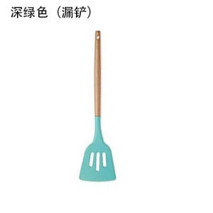 YOMDID Ustensile de gătit de bucătărie din silicon de calitate alimentară Instrumente practice de gătit Spatulă Linguriță cu mâner din lemn Ustensile de bucătărie