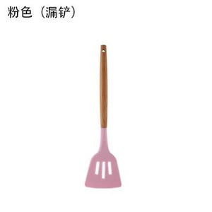 YOMDID Ustensile de gătit de bucătărie din silicon de calitate alimentară Instrumente practice de gătit Spatulă Linguriță cu mâner din lemn Ustensile de bucătărie