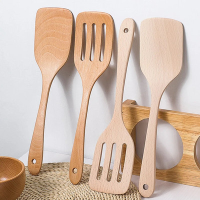 Fa spatula Konyhai Kiegészítők Tapadásmentes edények Főzőeszközök Ajándék Falapát Konyhai Szerszám Konyhai főzőedények