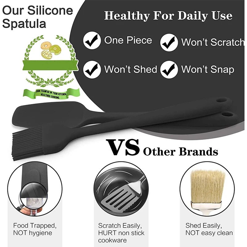 Nelipnus silikoninis kreminis mentele grandiklis šaukštas aliejaus šepetys karščiui atsparios mentelės lankstūs virtuvės reikmenys, skirti kepimui.