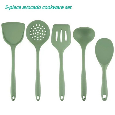 5 vienetai Silikoniniai virtuvės reikmenys Sriuba-Šaukštas Mentele Kiaurasamtis Šaukštas Nelipnus keptuvės Virtuvės reikmenų rinkinys Virtuvės įrankiai Virtuvės reikmenys