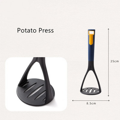 Kezdőlap Élelmiszer-minőségű nejlon főzőeszközök Leveskanál sütőlapát szűrőszűrő Hosszú nyelű tojáshabverő húsvilla Konyhai edény 11 stílus