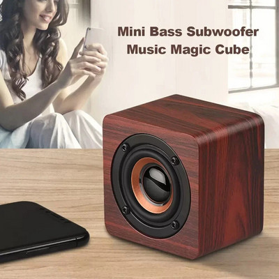 Wood Wireless Subwoofer Portable Wooden Speaker Bluetooth Speakers Stereo Powerful Bass Sound Box Music Player for Phone Laptop