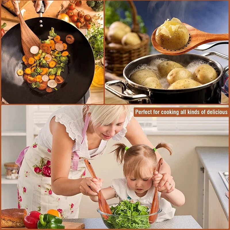 Apvalus medinis lazdelės laikiklis Maisto gaminimo reikmenys Šaukštai Šakės Mentelės Kastuvas Stalo įrankių laikymo lentynėlė Organizatorius Virtuvės priedai