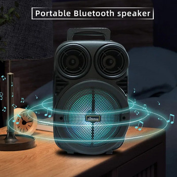 HIFI качество на звука Bluetooth високоговорител Външен преносим музикален център 3D съраунд звук Бас високоговорител Караоке звук RGB светлина Говорете