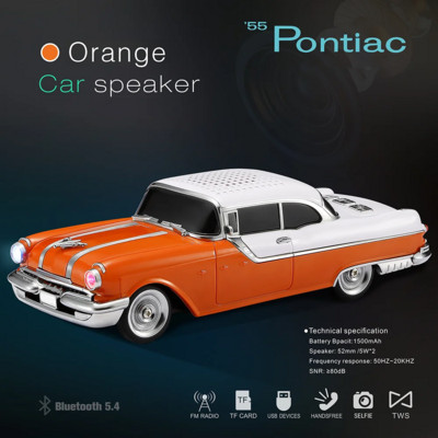 Novi dolazak iz 2024. Stereo zvučnik u obliku automobila Bluetooth zvučnik s TF USB FM AUX handsfree TWS LED svjetlom za djecu