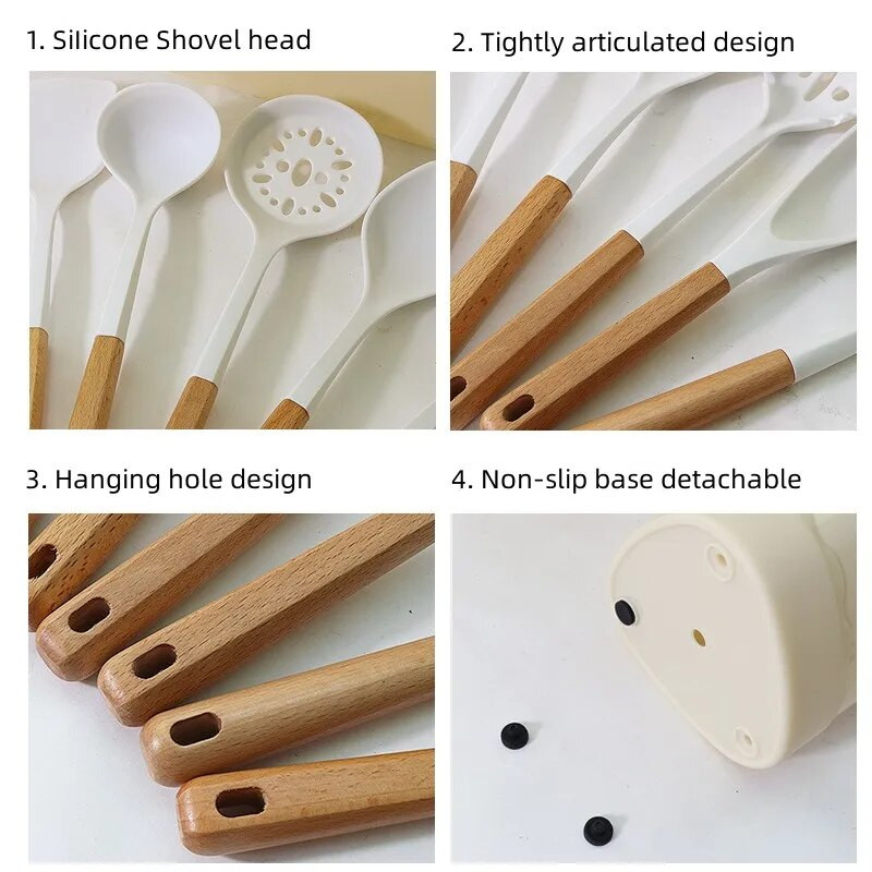 1 buc Set de ustensile de bucătărie din silicon Turner pentru unelte de gătit de bucătărie Racletă Kit de ustensile de gătit antiaderent Spatulă Accesorii de bucătărie