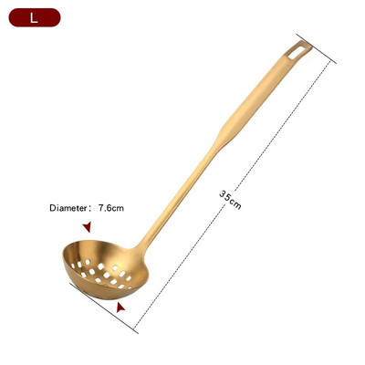 Új színű rozsdamentes acél főzőeszköz készlet Matt Rose Gold hosszú nyelű leveses merőkanál és szűrőkanál készlet falra akasztható konyhai eszközök
